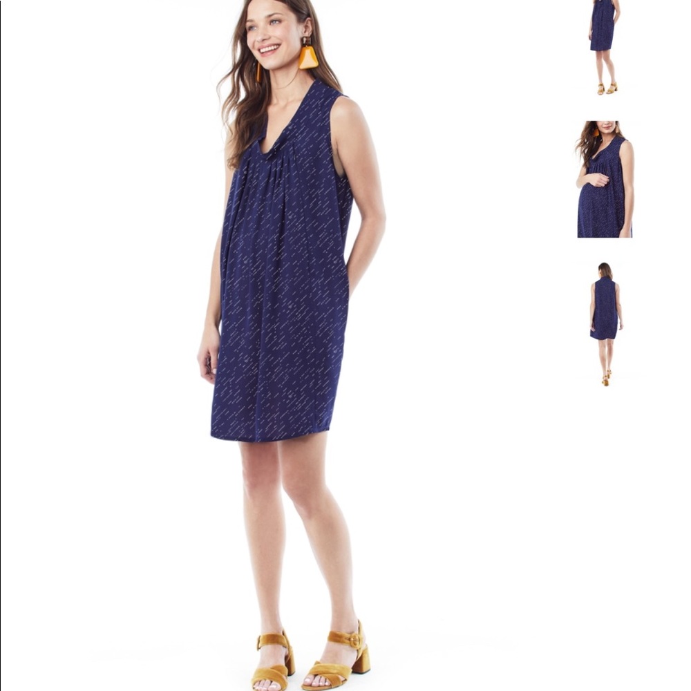 ANYA in Navy Nursing and Maternity Dress